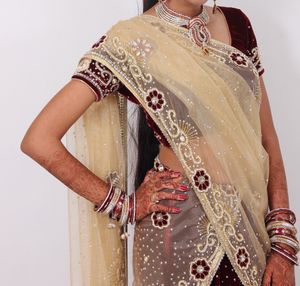 Lehenga Choli Dupatta Set - Maroon Velvet