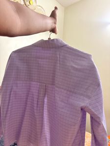 Light Purple Checkered Button-Up Shirt