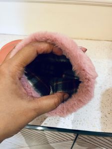Cute Pink Furry Boots with Bow Detail