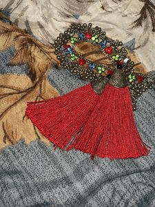 Red Tassel Earrings