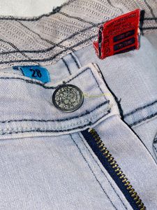 Gray Cropped Denim Jeans