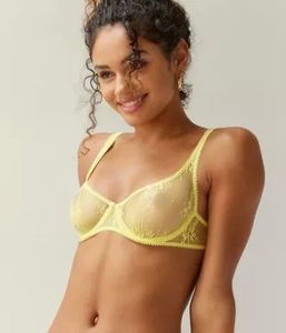 Amber Firecracker Lace Underwire Bra In Yellow