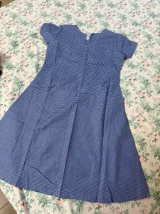 Blue Gingham Fit &amp; Flare Dress