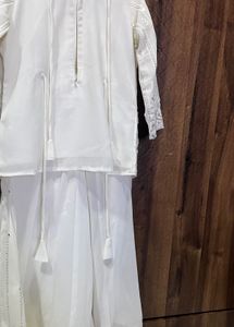Stunning White Embellished Kurta Set