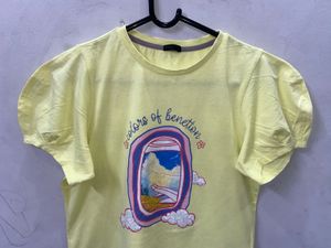 Benetton Yellow Graphic Tee
