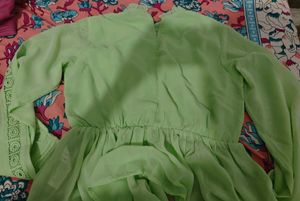 Lime Green Ruffled Top