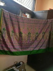 Vibrant Paisley Print Silk Saree