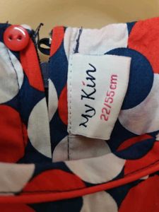 Girls Red, White &amp; Blue Polka Dot Dress