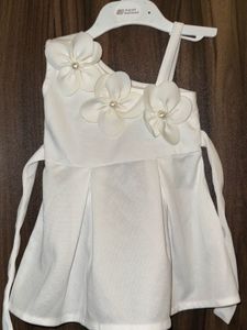 Adorable White Baby Dress with Headband