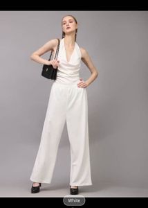 XL : New 🆕 Shein White Wide Leg Jumpsuit