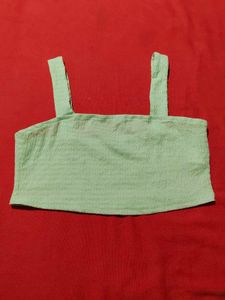 Mint Green Textured Crop Top – SHEIN, Size M