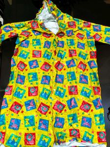 Vibrant Yellow Cartoon Print - Raincoat cheapest