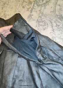 BLACK LEATHER MINI SKIRT