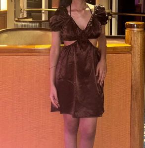 H&amp;M Cutout Puff Sleeve Dress