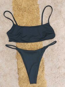 Chic Ribbed Bikini Set.
