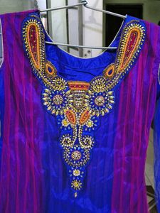Embellished Anarkali suit with dupatta