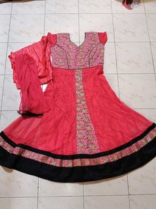 Beautiful Pink & Red Ethnic Dress