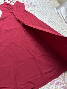 mahroon dress with slit