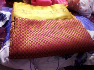price drop Pink &amp; Gold  Silk Saree with blouse