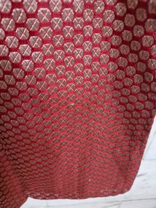 Red &amp; Gold Saree Skirt