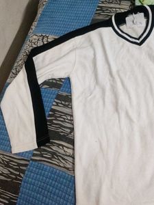 Classic White &amp; Black Long Sleeve T shirt