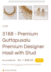 NEW 3168  guttapusalu designer hasli with stud