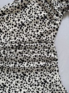 Dalmatian Print One Shoulder Dress