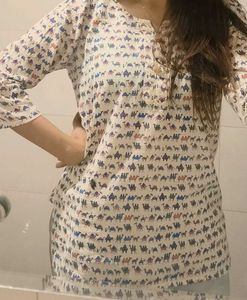 Cute Camel Print Kurta Top