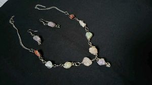 Boho Stone Necklace and Earring Set