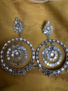 Mirror Work Hoop Earrings