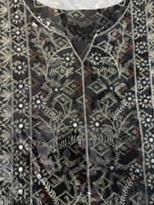 Embroidered boack short frock Kurta