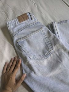 Light Blue Flared Denim Jeans