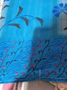 Blue Floral Print Saree