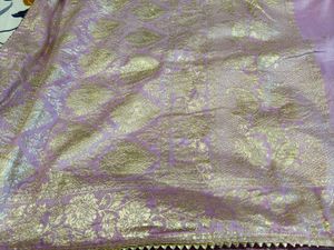 Beautiful Lilac Saree with Gold Brocade