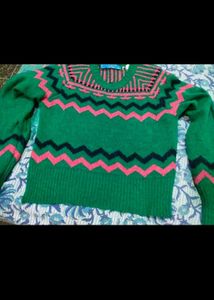 Green Fair Isle Knit Sweater