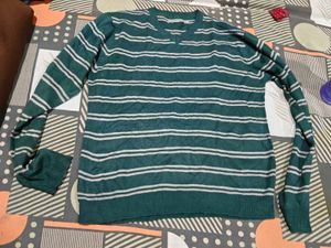 Men's Striped V-Neck Sweater light autumn