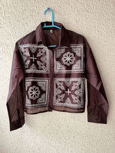 Designer Boho Print Button-Up Shirt new