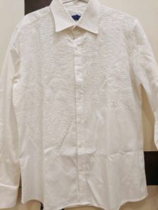 Gabbana Men's White Textured Shirt