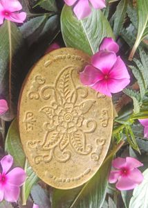 Handmade Herbal Soap with Lotus and flower Design