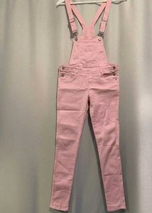 Baby Pink Denim Dungaree Jumpsuit