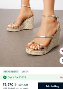 Gold Strappy Wedge Espadrille Sandals