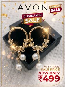 Elegant Gold Tone Pearl Drop Earrings