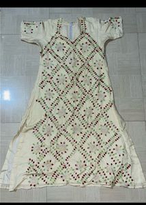 Embroidered Cream Kurta