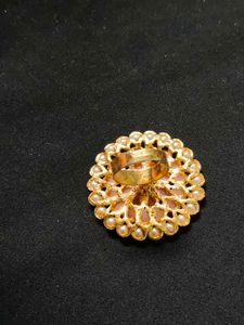Peach &amp; Pearl Floral Ring