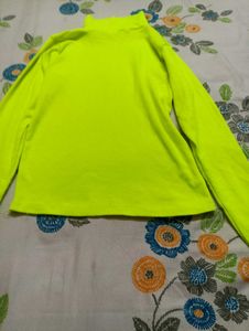 Neon Yellow Mock Neck Top