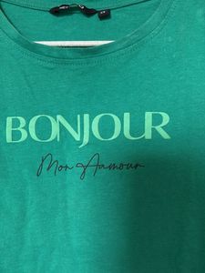 Green Bonjour Mon Amour T-Shirt