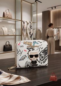 Karl Lagerfeld White Graffiti Pouch
