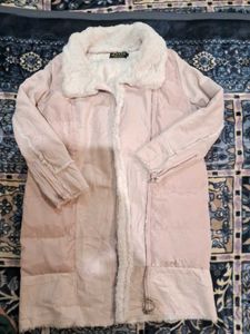 Pink Fur Trimmed Winter Coat
