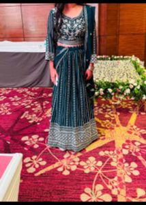 Stunning Teal Embroidered Lehenga Set