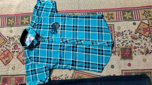 Boy's Blue Checkered Shirt &amp; Jeans